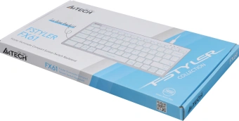 Клавиатура A4Tech FX61 белый USB slim LED (FX61 WHITE) кабель 1.5м - купить недорого с доставкой в интернет-магазине