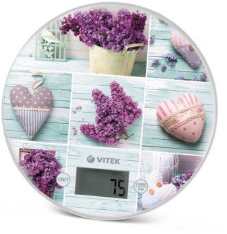Весы кухонные электронные Vitek VT-2426 макс.вес:5кг сиреневый - купить недорого с доставкой в интернет-магазине