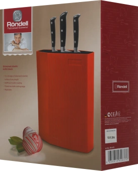 Подставка для ножей Rondell Orange RD-470 оранжевый упак.:подарочная коробка с ручкой - купить недорого с доставкой в интернет-магазине
