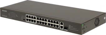 Коммутатор Tenda TEF1126P-24-250W (L2) 24x100Мбит/с 2x1Гбит/с 1SFP 24PoE 230W неуправляемый - цена, купить или заказать с доставкой в интернет-магазине Коммутатор Tenda TEF1126P-24-250W (L2) 24x100Мбит/с 2x1Гбит/с 1SFP 24PoE 230W неуправляемый - купить недорого с доставкой в интернет-магазине