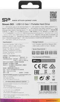 Жесткий диск Silicon Power USB3.0 1TB SP010TBPHDS03S3K S03 Stream 2.5" черный - купить недорого с доставкой в интернет-магазине