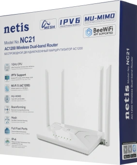 Роутер беспроводной Netis NC21 AC1200 10/100BASE-TX белый - купить недорого с доставкой в интернет-магазине
