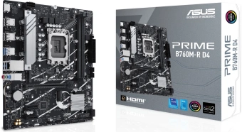 Материнская плата Asus PRIME B760M-R D4 Soc-1700 Intel B760 2xDDR4 mATX AC`97 8ch(7.1) 2.5Gg RAID+HDMI - купить недорого с доставкой в интернет-магазине