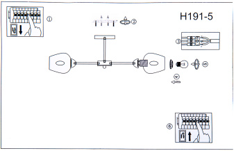 Люстра Hiper Louise H191-5 потолоч. бронза ант./черный - купить недорого с доставкой в интернет-магазине