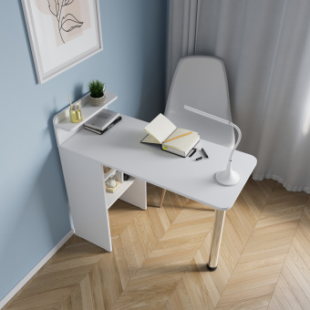 Стол для компьютера Сокол СП-19 складн. столешница ЛДСП белый каркас хром (00-00012723) - купить недорого с доставкой в интернет-магазине