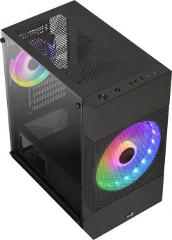 Корпус Aerocool Atomic Lite-G-BK-v2 черный без БП mATX 6x120mm 2x140mm 1xUSB2.0 2xUSB3.0 audio bott PSU - купить недорого с доставкой в интернет-магазине