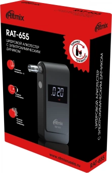 Алкотестер Ritmix RAT-655 электрохимический черный - купить недорого с доставкой в интернет-магазине