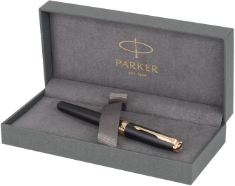 Ручка перьев. Parker Sonnet Core F528 (1931516) Matte Black GT F сталь нержавеющая подар.кор. - купить недорого с доставкой в интернет-магазине