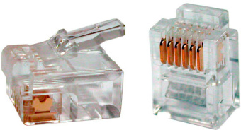 Коннектор Hyperline PLUG-6P6C-P-C2-100 (упак.:100шт) 100м прозрачный - купить недорого с доставкой в интернет-магазине