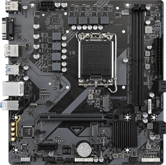 Материнская плата Gigabyte B760M E Soc-1700 Intel B760 2xDDR5 mATX AC`97 8ch(7.1) GbLAN RAID+VGA+HDMI+DP - купить недорого с доставкой в интернет-магазине