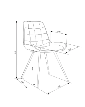 Стул для дома Бюрократ CH-K2_4 комплект 4шт св.серый Holland 09 металл черный на ножках (CH-K2_1/HL09_4) - купить недорого с доставкой в интернет-магазине