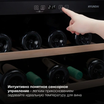 Винный шкаф Hyundai HBWC 0461 SCT 1-нокамерн. черный - купить недорого с доставкой в интернет-магазине