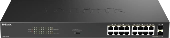 Коммутатор D-Link DGS-1018P DGS-1018P/B1A 16x1Гбит/с 2SFP 16PoE 240W неуправляемый - купить недорого с доставкой в интернет-магазине