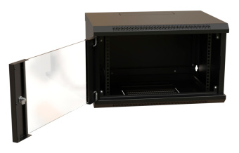 Шкаф коммутационный WRline (WR-TW-0966-GP-RAL9004) настенный 9U 600x600мм пер.дв.стекл 2 бок.пан. направл.под винты 60кг черный 500мм 500мм IP20 сталь - купить недорого с доставкой в интернет-магазине