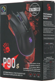 Мышь A4Tech Bloody P90s черный оптическая 8000dpi USB 7but (P90S STONE BLACK) - купить недорого с доставкой в интернет-магазине