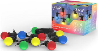 Гирлянда Gauss HL060 белт-лайт шарики 10лам. дл.8м - купить недорого с доставкой в интернет-магазине