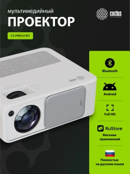 Проектор Cactus CS-PRM.01WT.Full HD-A LCD 19000Lm LS 700Lm ANSI (1920x1080) 2500:1 ресурс лампы:50000часов 2xUSB typeA 2xHDMI 1.8кг - купить недорого с доставкой в интернет-магазине