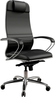 Кресло Метта Samurai KL-1 черный сиденье черный экокожа с подголов. крестов. металл хром - купить недорого с доставкой в интернет-магазине