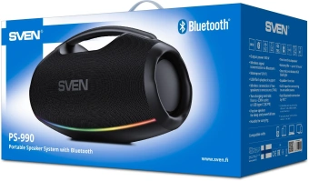 Колонка порт. Sven АС PS-990 черный 180W 2.0 BT/3.5Jack 5200mAh (без.бат) (SV-022891) - купить недорого с доставкой в интернет-магазине