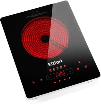 Плита Инфракрасная Kitfort КТ-153 черный/серебристый стеклокерамика (настольная) - купить недорого с доставкой в интернет-магазине