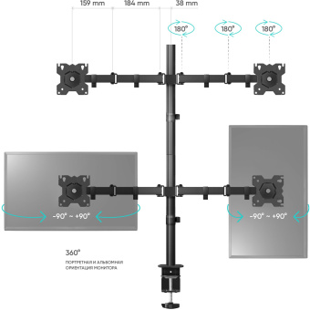 Кронштейн для мониторов Onkron D421E черный 13"-32" макс.32кг настольный поворот и наклон - купить недорого с доставкой в интернет-магазине
