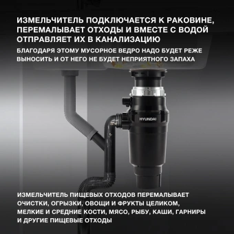 Измельчитель Hyundai HFWD 10390 390Вт черный/черный - цена, купить или заказать с доставкой в интернет-магазине Измельчитель Hyundai HFWD 10390 390Вт черный/черный - купить недорого с доставкой в интернет-магазине