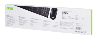 Клавиатура + мышь Acer OKR030 клав:черный мышь:черный USB беспроводная slim Multimedia (ZL.KBDEE.005) - купить недорого с доставкой в интернет-магазине