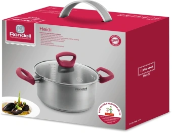 Кастрюля Rondell Heidi RDS-1114 4.8л. d=24см (с крышкой) стальной - купить недорого с доставкой в интернет-магазине