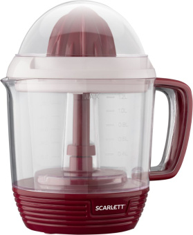 Соковыжималка цитрусовая Scarlett SC-JE50C08 25Вт рез.сок.:1200мл. красный/белый - купить недорого с доставкой в интернет-магазине