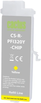 Картридж перезаправляемый струйный Cactus CS-R-PFI320Y-CHIP PFI-320Y желтый (260мл) для Canon imagePrograf TM-200/200MFP/205/300/300MFP/305/250/255/350/355 с чипом - купить недорого с доставкой в интернет-магазине