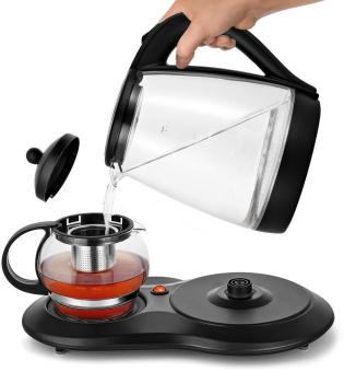 Чайный набор Kitfort КТ-6178 2л. 1500Вт черный корпус: стекло/пластик - купить недорого с доставкой в интернет-магазине