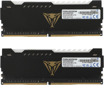 Память DDR4 2x8GB 3200MHz Patriot PVSR416G320C8K Viper Steel RGB RTL Gaming PC4-25600 CL18 DIMM 288-pin 1.35В dual rank с радиатором Ret - купить недорого с доставкой в интернет-магазине