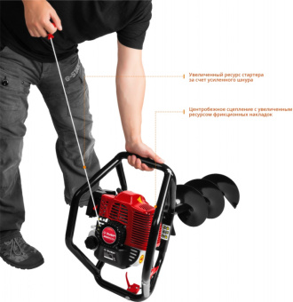 Мотобур Зубр МБ2-250 профес. 2-х такт. 1800Вт 2.45л.с. 52см3 8800об/мин - купить недорого с доставкой в интернет-магазине