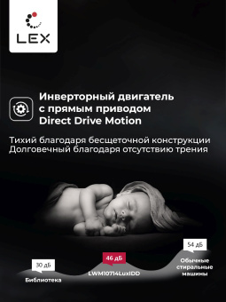 Стиральная машина Lex LWM10714LuxIDD класс: A+++ загр.фронтальная макс.:10кг (с сушкой) черный инвертор - купить недорого с доставкой в интернет-магазине