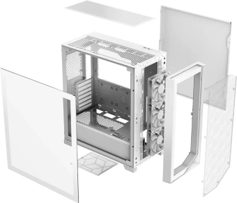 Корпус PcCooler C3D510 WH ARGB белый без БП ATX 5x120mm 5x140mm 2xUSB3.0 audio bott PSU - купить недорого с доставкой в интернет-магазине