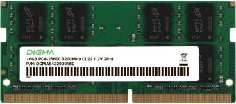 Память DDR4 16GB 3200MHz Digma DGMAS43200016D RTL PC4-25600 CL22 SO-DIMM 260-pin 1.2В dual rank Ret - купить недорого с доставкой в интернет-магазине
