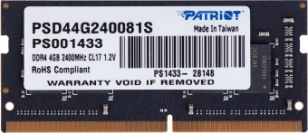 Память DDR4 4GB 2400MHz Patriot PSD44G240081S Signature RTL PC4-19200 CL17 SO-DIMM 260-pin 1.2В single rank Ret - купить недорого с доставкой в интернет-магазине