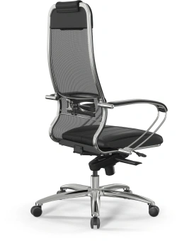 Кресло Метта Samurai SL-1 черный сиденье черный сетка с подголов. крестов. металл хром - купить недорого с доставкой в интернет-магазине