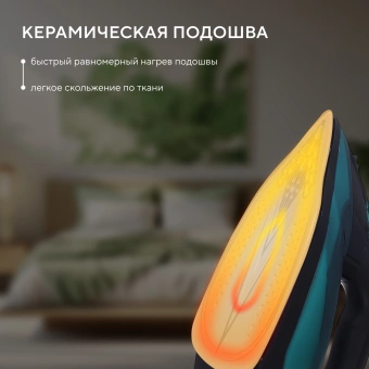 Утюг Hyundai H-SI01670 2800Вт синий/золотистый - купить недорого с доставкой в интернет-магазине