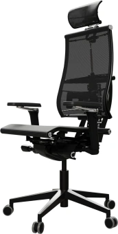 Кресло руководителя эргономичное Метта Yoga Spine Black Edition черный сиденье черный сетка с подголов. крестов.5-луч. металл хром - купить недорого с доставкой в интернет-магазине