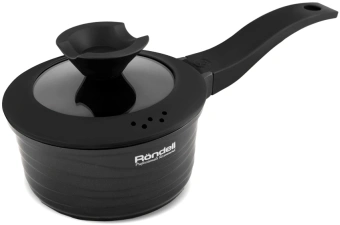 Ковш Rondell Walzer RDA-764 1.3л. d=16см (с крышкой) черный - купить недорого с доставкой в интернет-магазине