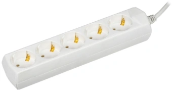 Сетевой удлинитель IEK У05 5м (5 розеток) белый (пакет ПЭ) - купить недорого с доставкой в интернет-магазине