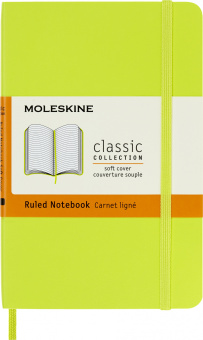 Блокнот Moleskine CLASSIC SOFT QP611C2 Pocket 90x140мм 192стр. линейка мягкая обложка лайм - купить недорого с доставкой в интернет-магазине