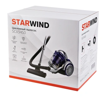 Пылесос Starwind SCV3450 2500Вт фиолетовый/серебристый - купить недорого с доставкой в интернет-магазине