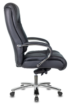 Кресло руководителя Бюрократ T-9925SL черный кожа крестов. металл хром - купить недорого с доставкой в интернет-магазине