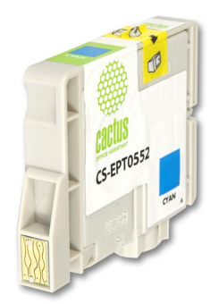 Картридж струйный Cactus CS-EPT0552 T0552 голубой (10мл) для Epson Stylus RX520/Stylus Photo R240 с чипом - купить недорого с доставкой в интернет-магазине