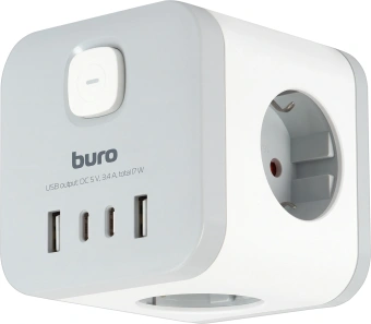 Сетевой разветвитель Buro BU-PW3UC-W (3 розетки) белый (коробка) - купить недорого с доставкой в интернет-магазине