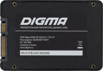 Накопитель SSD Digma SATA-III 1TB DGSR2001TS93T Run S9 2.5" - купить недорого с доставкой в интернет-магазине