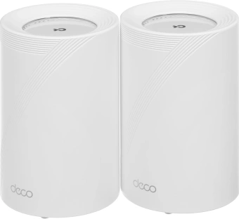 Бесшовный Mesh роутер TP-Link Deco BE65 Pro (DECO BE65 PRO(2-PACK)) BE9300 100/1000/2500/5000BASE-T белый (упак.:2шт) - купить недорого с доставкой в интернет-магазине