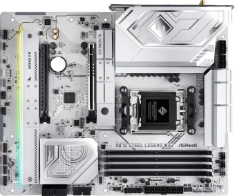 Материнская плата Asrock X870 STEEL LEGEND WIFI Socket AM5 AMD X870 4xDDR5 ATX AC`97 8ch(7.1) 2.5Gg RAID+HDMI - купить недорого с доставкой в интернет-магазине